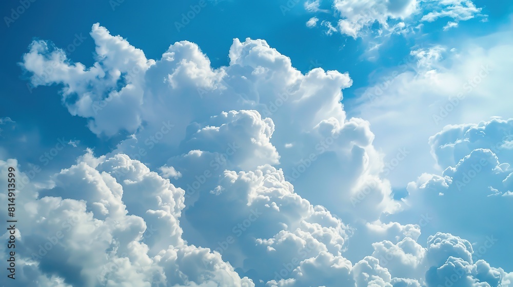 Aerial view White clouds in blue sky, high above the Earth's surface, creating a picturesque scene Aerial view White clouds in blue sky, high above the Earth's surface, creating a picturesque scene