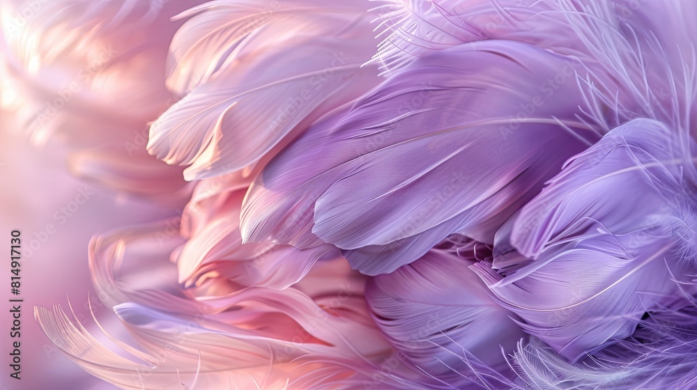 Purple and pink feathers. Delicate and soft. Purple and pink feathers. Delicate and soft.