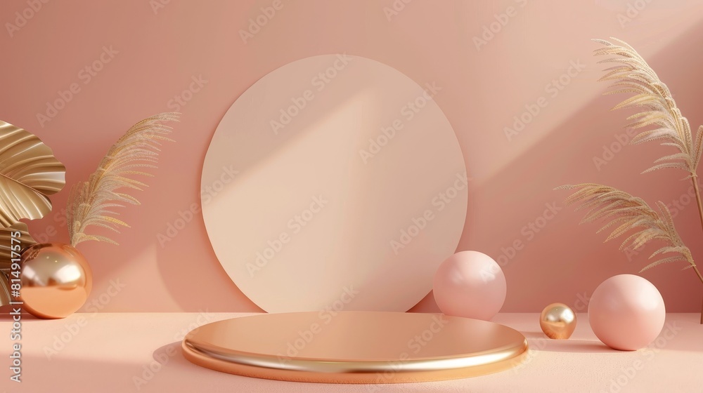 Fototapeta premium A white circle is surrounded by white spheres