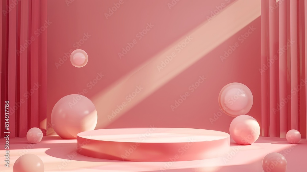 A white circle is surrounded by white spheres A white circle is surrounded by white spheres
