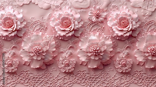 Pink roses fabric texture background.