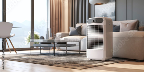 portable air conditioner or mobile air cooler in modern living room © Oleksandr