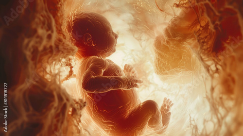 Ultrasound image of baby in mother's womb