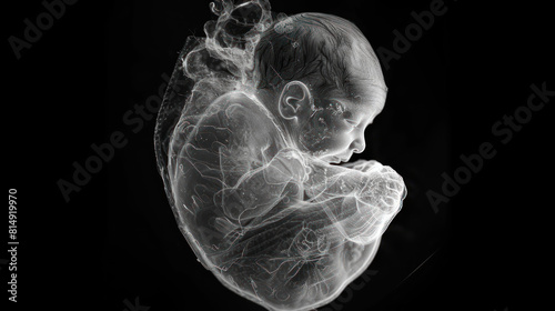 Ultrasound image of baby in mother's womb
