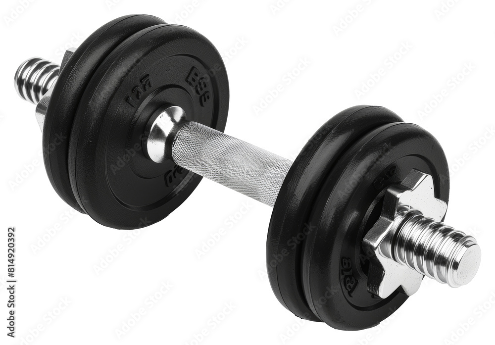 Fototapeta premium Professional gym barbell isolated on transparent background png