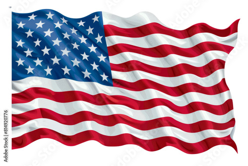 Waving American flag symbolizing freedom and patriotism isolated on transparent background png