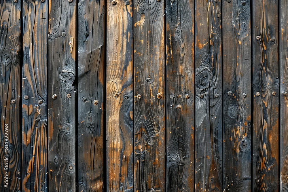 Dark brown wood background, top view. Wood texture wallpaper with grain and texture for design, text