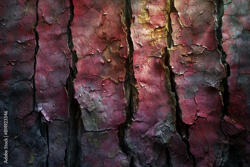 Depicting a bark of a redwood in the darkness, high quality, high resolution