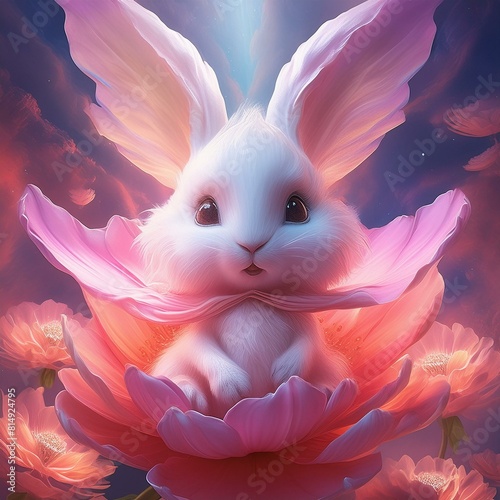 꽃에서 태어난 토끼 photo