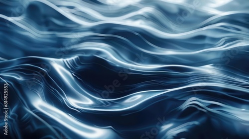 A blue wave with a lot of detail and a sense of movement. The image is of a computer-generated wave, which gives it a futuristic and otherworldly 
