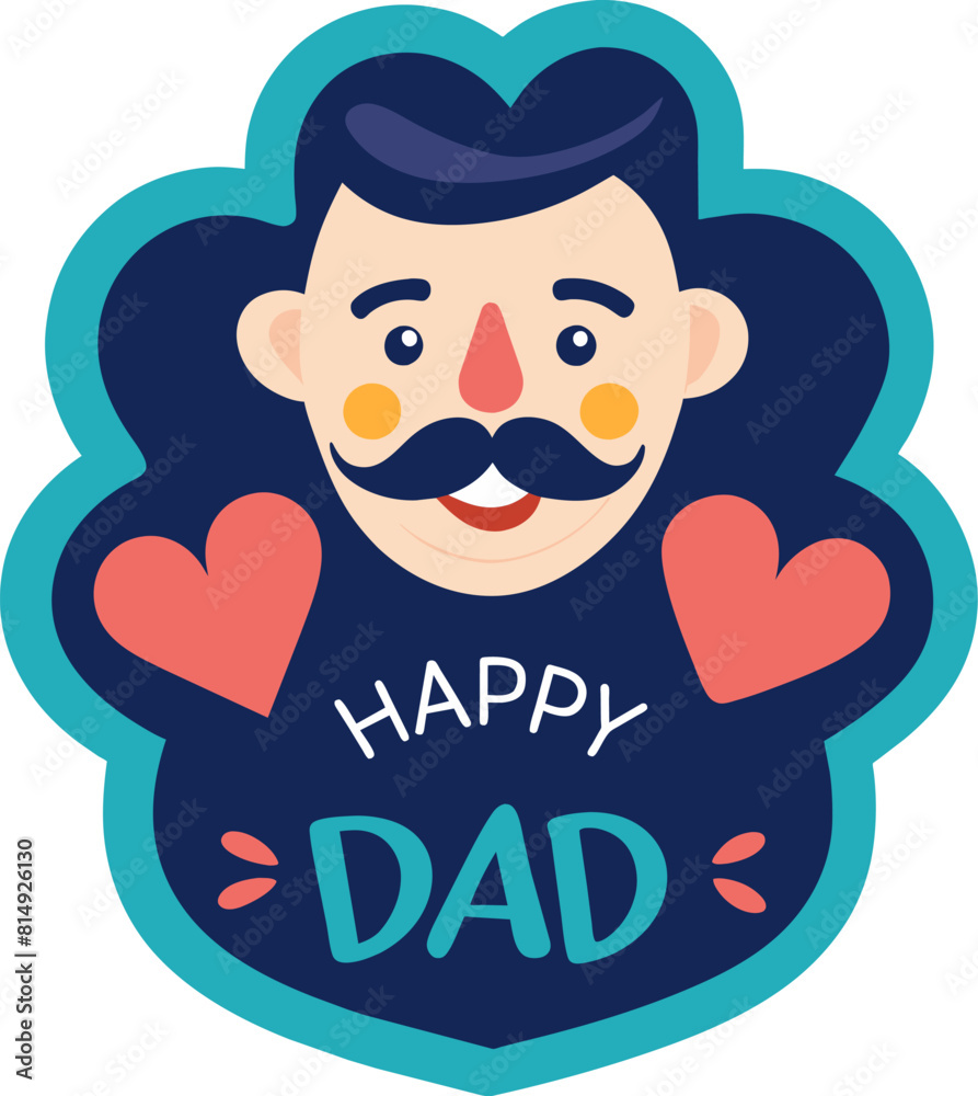 Father's Day greetings, handwritten greeting, background with inscription in the background, flat background with men's accessories and Father's Day greeting text, vector illustration