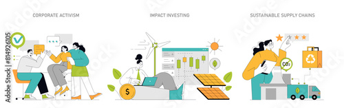 Sustainability and CSR Vector illustration