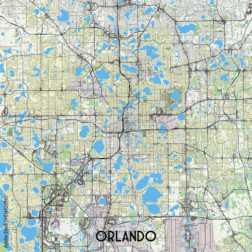 Orlando  Florida USA map poster art