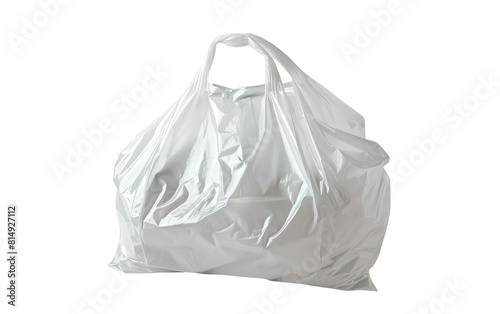 A White Plastic Bags Solitude, A Plastic Bag Isolated, Alone on White