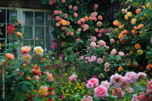Enchantment in a Cottage Garden, Abundant with Cottage Charm, Overflowing with Cottage Appeal © Usama