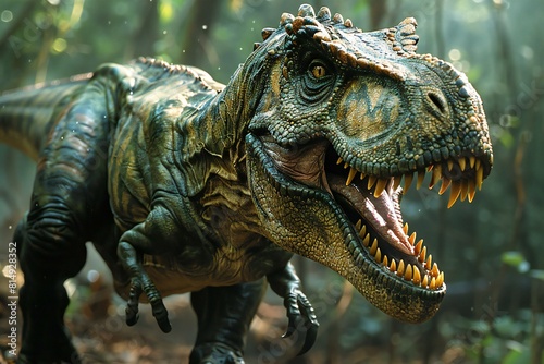 Digital image of  image of a trex in the forest  high quality  high resolution