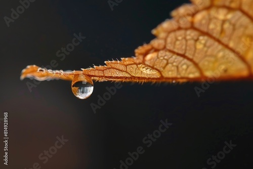 Capturing the Sublime Elegance of a Raindrop in Close up, The Graceful Charm Within a Close up Raindrop Portrait