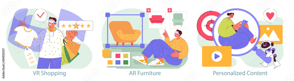 immersive marketing. Flat Vector Illustration immersive marketing. Flat Vector Illustration