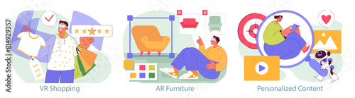 immersive marketing. Flat Vector Illustration