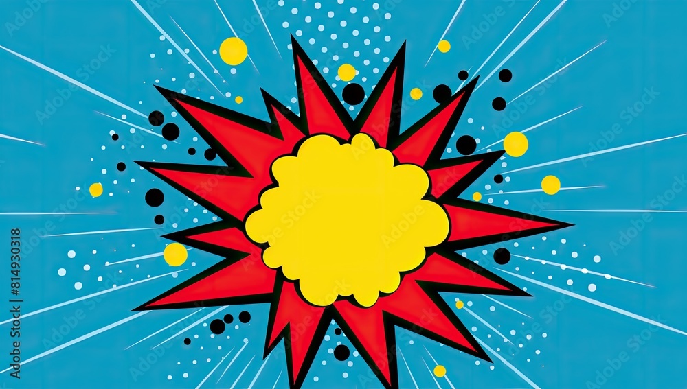 Comic Burst: Pop Art Style Illustration with Playful Comic Bubbles and Lively Dots