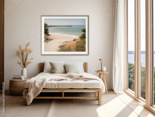 modern living room design interior, painting mockup
