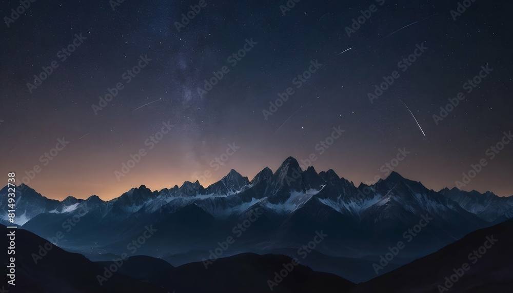 A mountain range outlined against a star filled ni upscaled_4