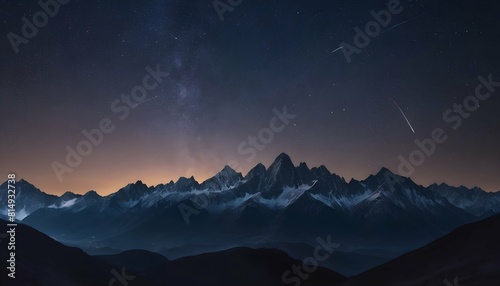 A mountain range outlined against a star filled ni upscaled_4