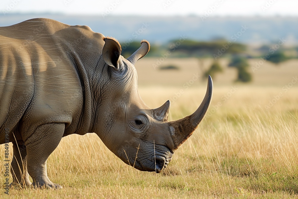 Obraz premium A rhino in its natural habitat