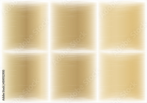 Fondo blanco con patrón de trazos en cuadrado dorado. photo