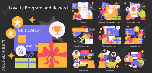 Loyalty Program And Reward. Flat Vector Illustration