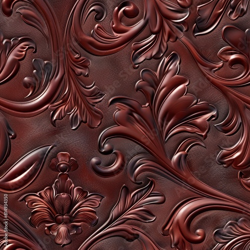 Embossed Leather Engraved seamless pattern