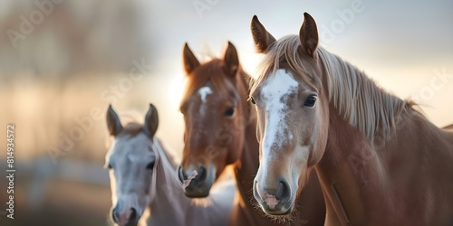 Heartwarming images capture intimate moments in horse families on white canvas. Concept Horse Families  Intimate Moments  Canvas Photography  Heartwarming Images  White Background