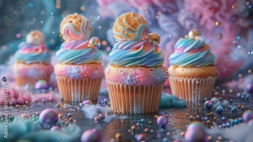 Celestial Cupcakes Miniature Cosmic Confections Captured in Vivid Macro Photography