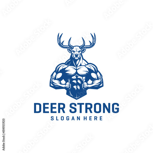 Strong muscle deer logo vector illlustration