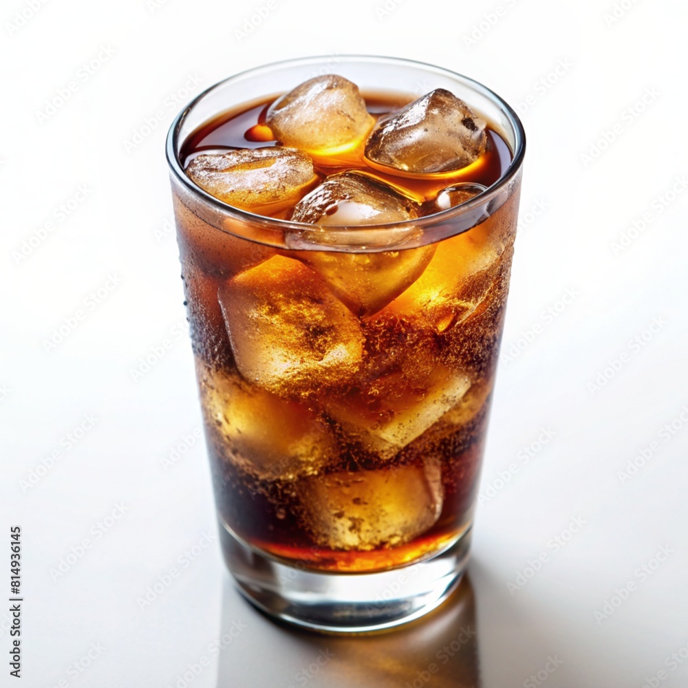 glass of cola with ice glass of cola with ice
