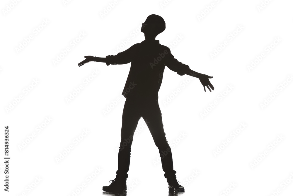 black silhouette of a person with their arms outstretched. black silhouette of a person with their arms outstretched.
