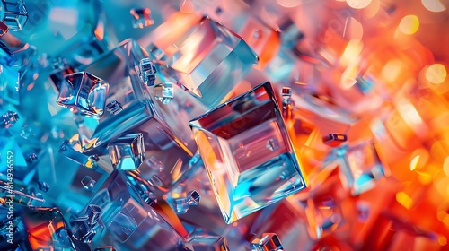 Abstract glass pieces background image 