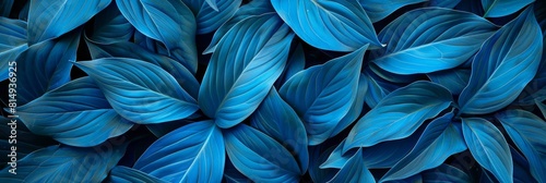 Vibrant Sapphire Tropical Leaves Pattern A Closeup Portrait of Lush Rainforest Foliage