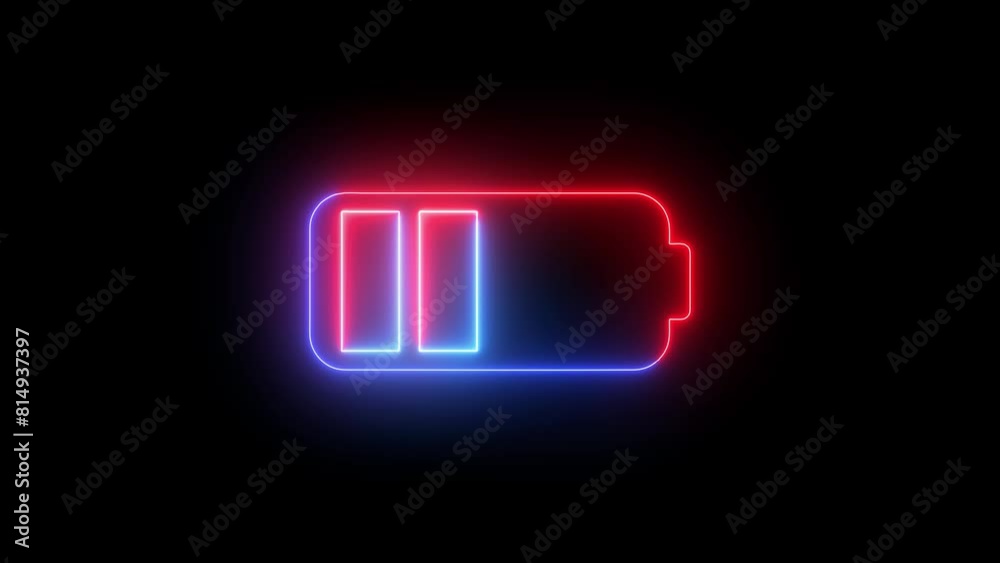 Battery charge neon sign Abstract battery with charging symbol in futuristic glowing polygonal style Neon battery icon animated . Battery charge neon sign Abstract battery with charging symbol in futuristic glowing polygonal style Neon battery icon animated .