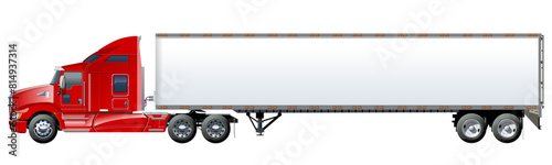 Vector truck template isolated on white
