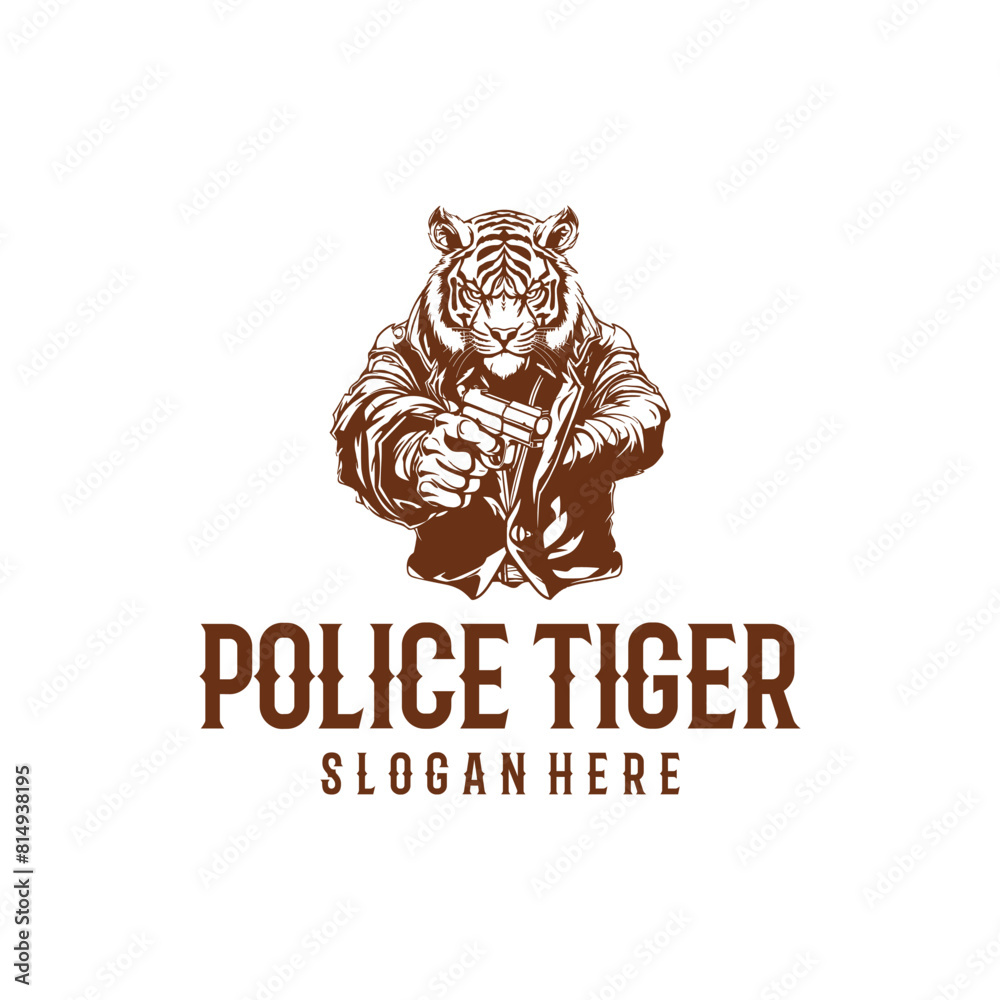 Police tiger logo vector illustration Police tiger logo vector illustration