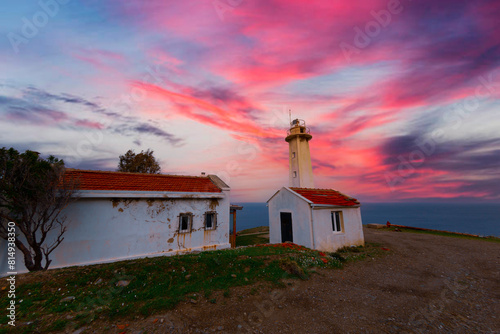 Sarpıncık Lighthouse (Karaburun Lighthouse), with access to 12 miles of sight, has been in service in the direction of Urla-Karaburun in İzmir Çeşme Peninsula photo