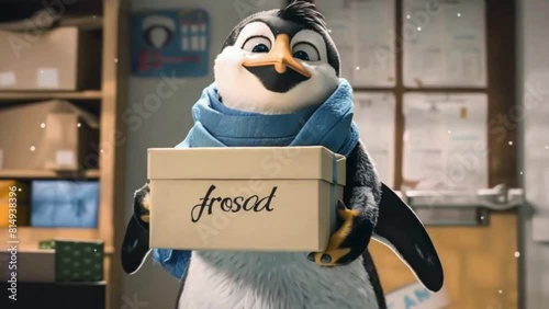 penguin on a post