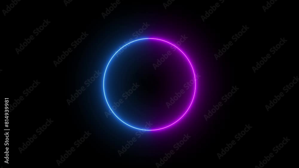Neon glowing tick mark icon animated on a black background. Neon glowing tick mark icon animated on a black background.