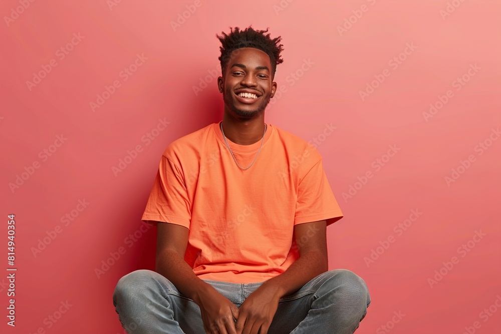 Full Size Photo Cheerful Man Wear Oversized T-shirt Full Size Photo Cheerful Man Wear Oversized T-shirt
