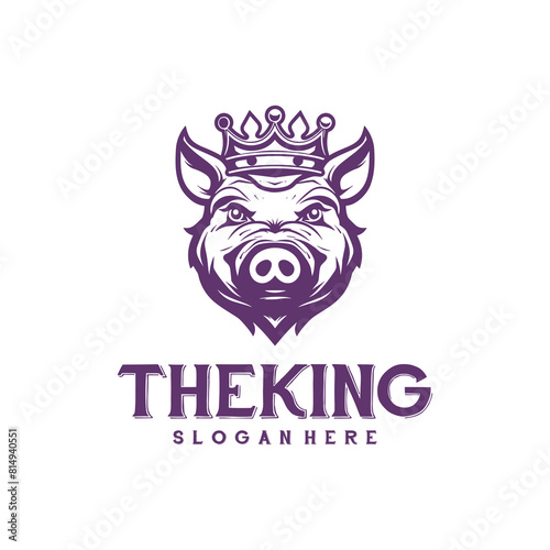 King boar logo vector illustration