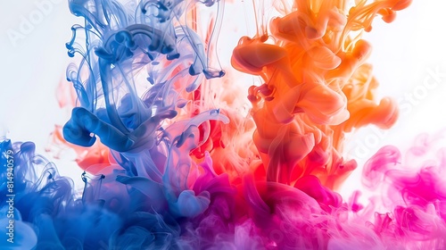 Colorful acrylic ink in water isolated. Abstract background 