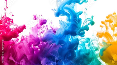 Colorful ink in water abstract 