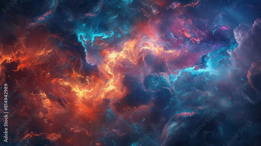 Storm of swirling energy with bursts of light backdrop