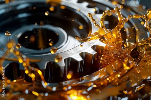 Metal gears with dynamic oil splashes